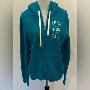 Classic Aeropostale Teal Hooded Jacket Size XXL